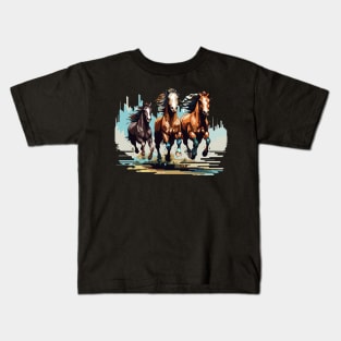 Horses running Kids T-Shirt